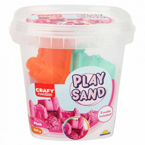 Nisip senzorial modelabil Fun Sand 350 gr Roz si 3 unelte de modelat CRAFY CFS01000452 - imagine 7